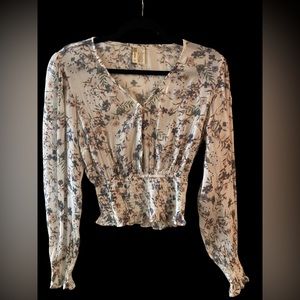 Japana floral print king sleeve blouse